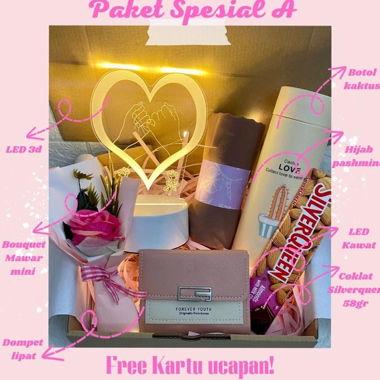 

Kado Spesial Pasangan Kado Ulang Tahun Spesial Cewek Hadiah Ulang Tahun Pacar Hadiah Wisuda Anniversary Led 3D Hijab Pashmina Dompet Wanita Coklat Box Kado