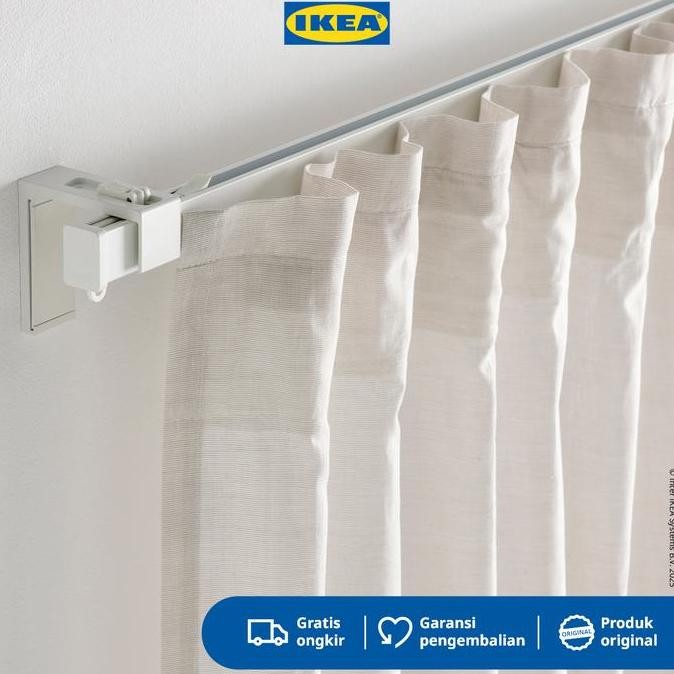 IKEA VIDGA Rel Gorden Trek Tunggal Dengan Perlengkapan Plafon 140cm
