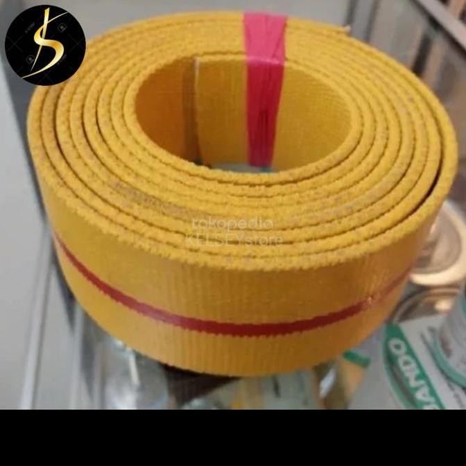 ,,,,,,,] Belt Kanvas kuning lebar 3 inchi x 3 ply / canvas strip merah conveyor