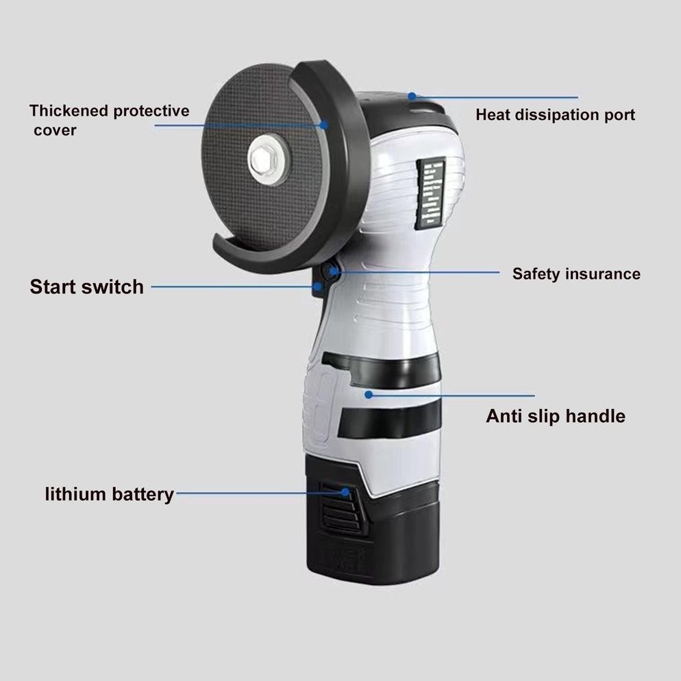 Ironhoof Kit Gerinda Sudut Mini Penggiling Sudut Listrik Mini Gerinda Sudut Listrik Nirkabel 168V Ta