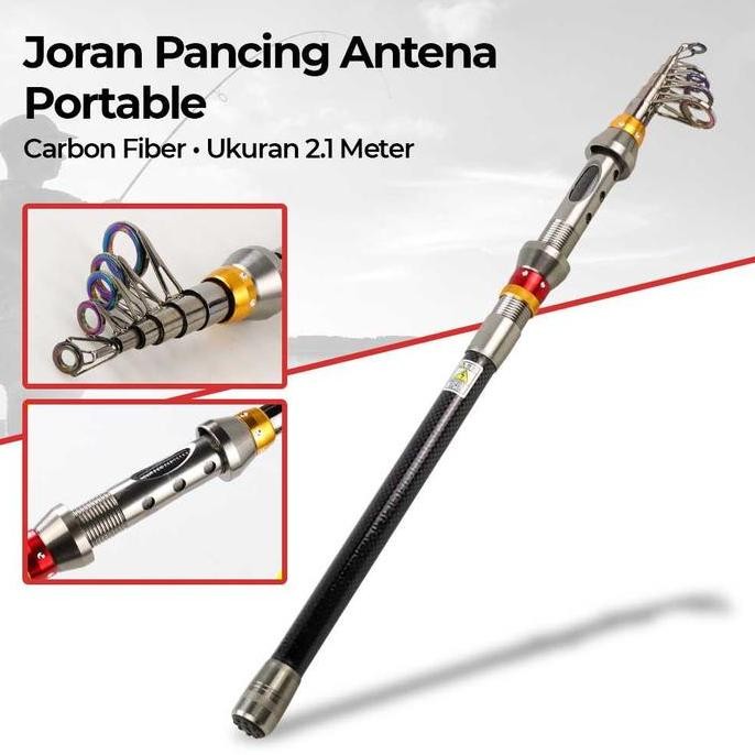 Fishing Antena Joran Walesan Pancing Ikan Carbon Fiber Teleskopik