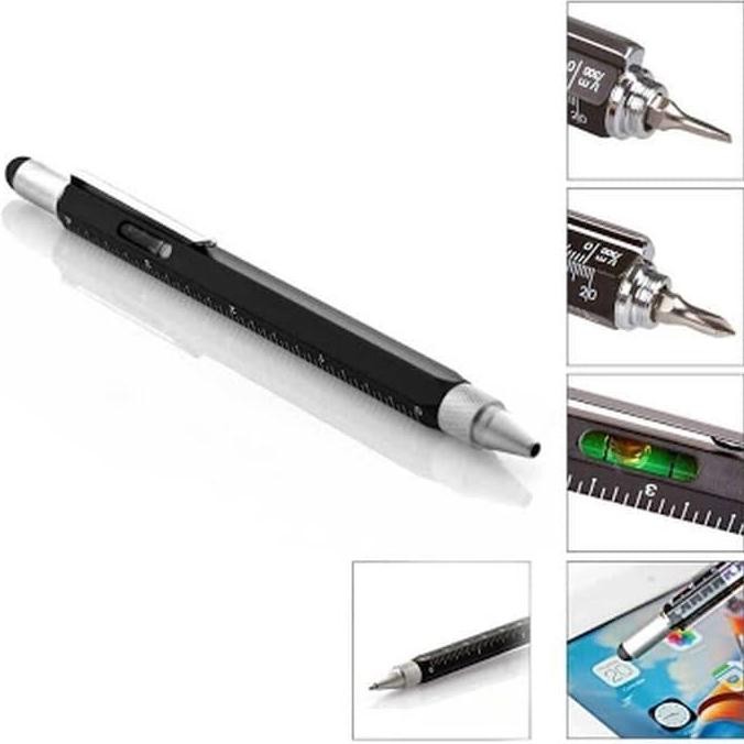

Produk Unggulan] Stylus Pen 6 in 1 Metal Multitool Screwdriver Ruler Spirit Level