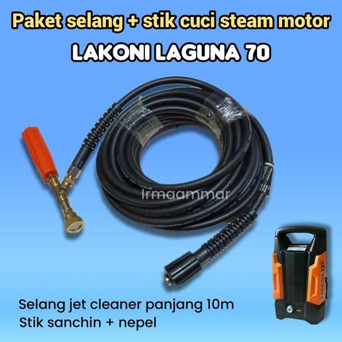 Lakoni Laguna 70 Paket Selang Jet Cleaner 10 Meter & Stik Semprotan Cuci Steam Motor Original High Q