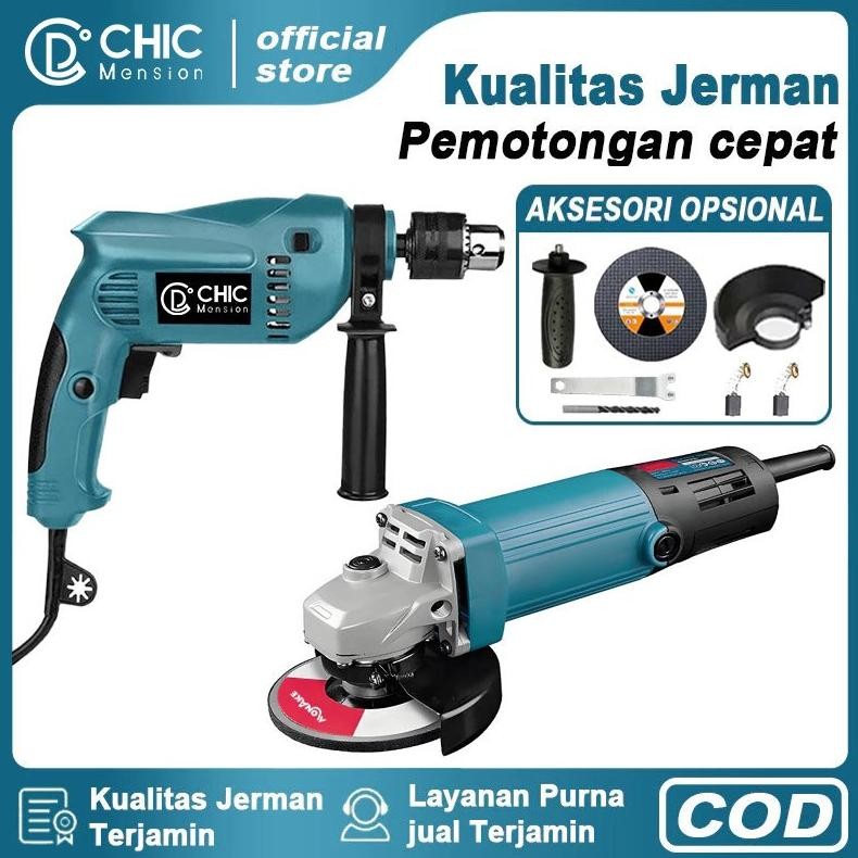 CHIC Gerinda dan bor paket bor gerinda bor gerinda paket bor dan gerinda mesin gerinda tangan paket 