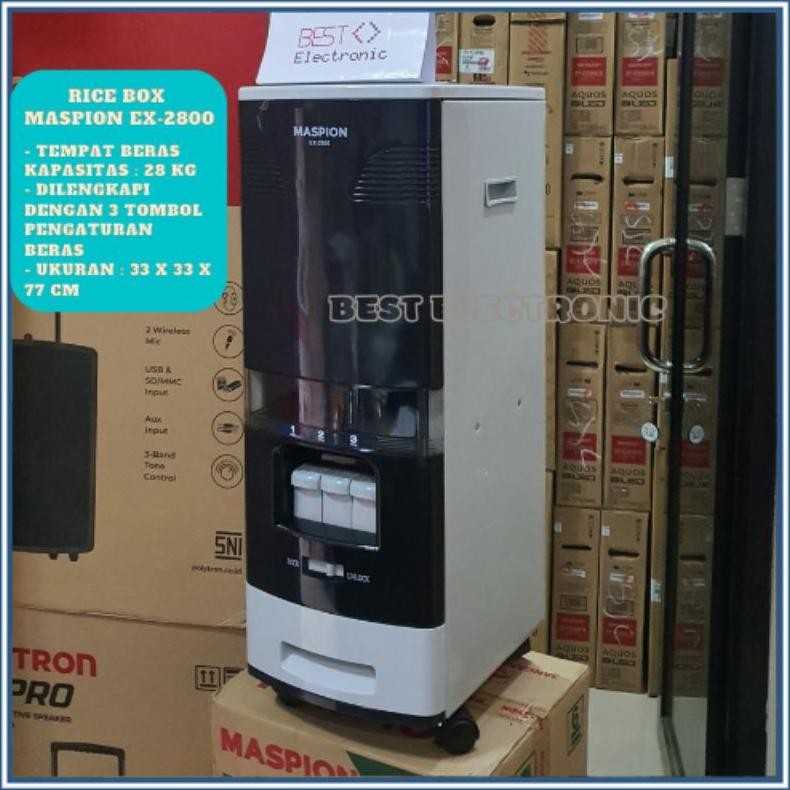 Maspion Rice Box Tempat Penyimpanan Beras 28KG EX-2800 EX 2800 EX2800