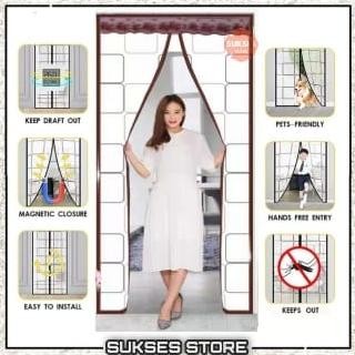 Tirai Magnet Pintu Anti Nyamuk Bahan Plastik PVC / Tirai Magnet AC