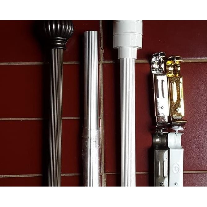 NEW - Paket Batang Rel Pipa Gorden 2 meter/Tiang Besi Hordeng/Rolet Tirai