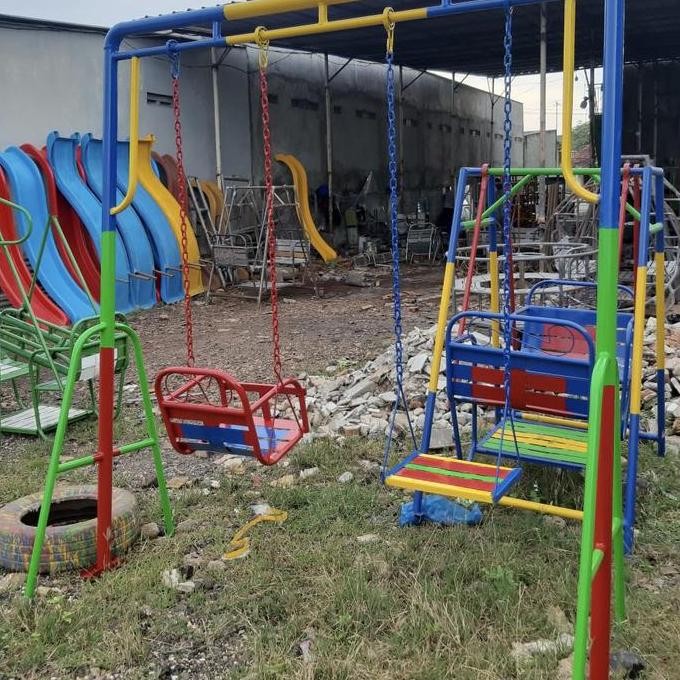 2 Ayunan rantai besi anti karat galvanis dan 2 ayunan rantai nya saja