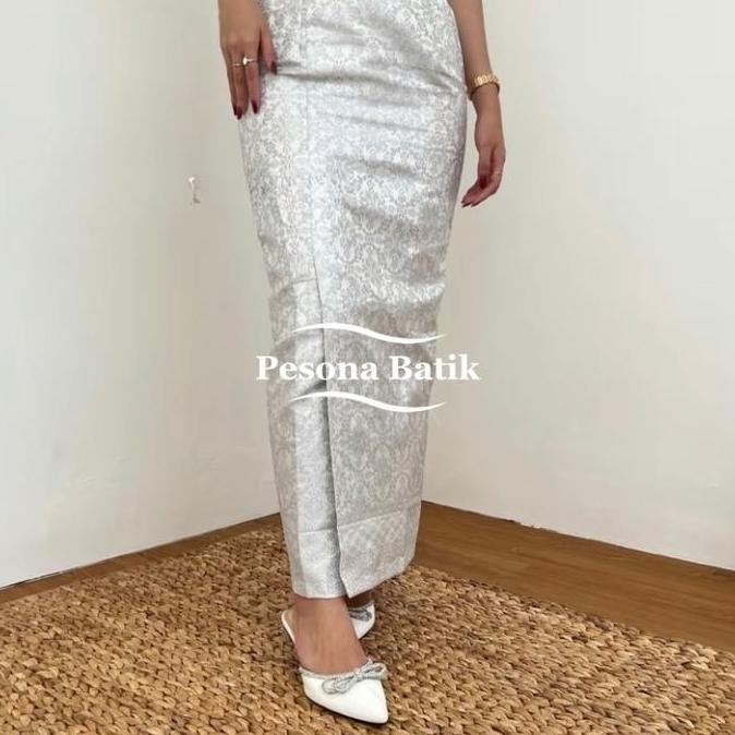Rok Songket Span Karet Kiri Kanan dan Resleting - Bahan Songket Tenun - Motif Nyaman - Size M-XXL - 