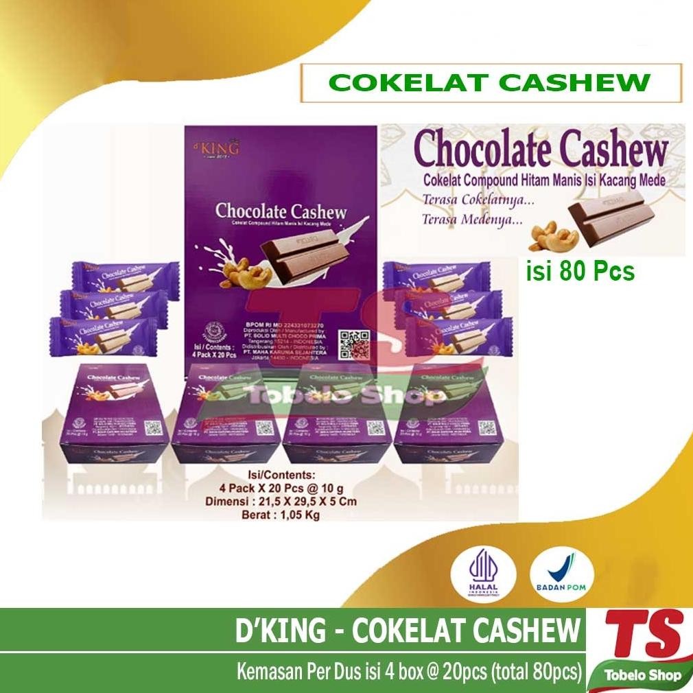 

D'King Cokelat Cashew (Dus) Isi 80Pcs / Dking Chocolate Cashew / Chocolate Cashew / D'King Cashew