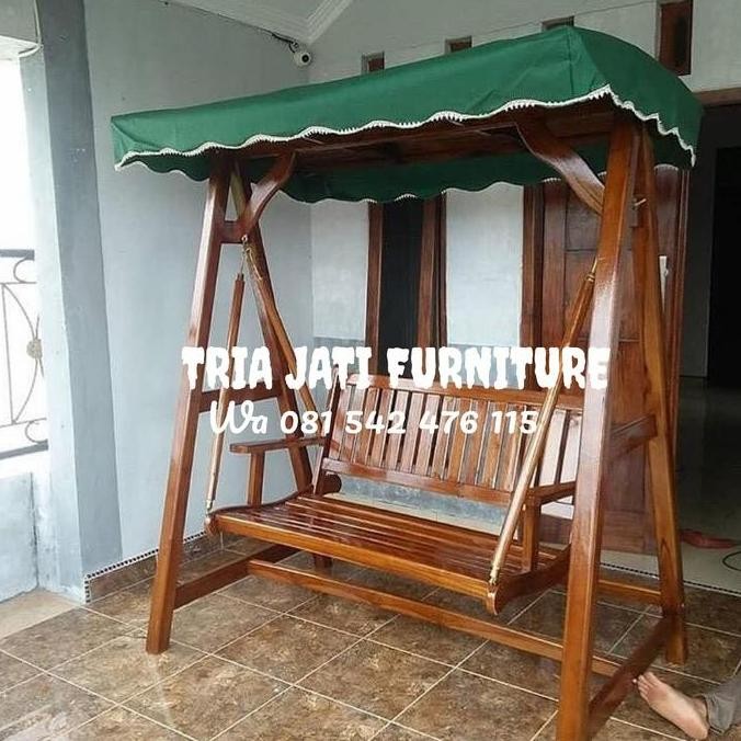 TERLARIS Kursi Ayunan Kayu Jati Jepara- Ayunan Kayu Taman Jati