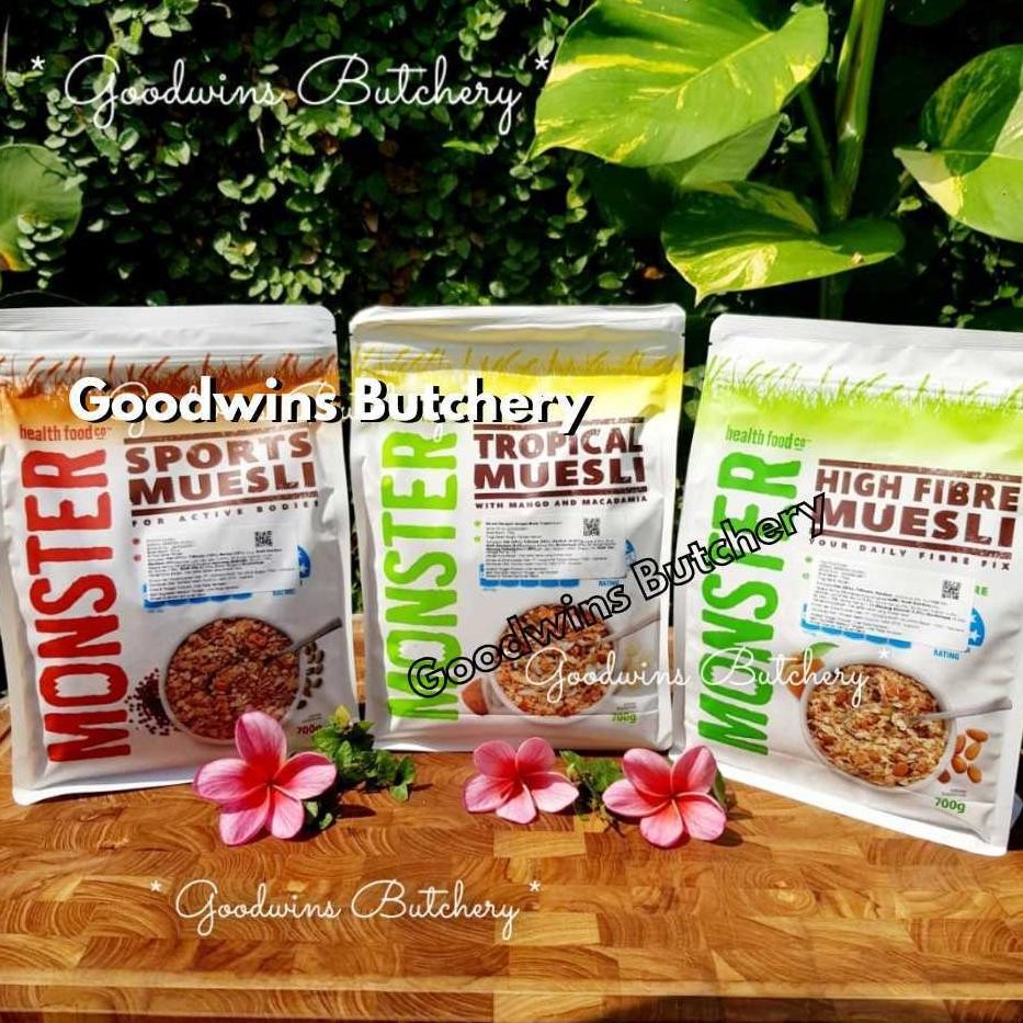 

ALL MUESLI Australia Monster Health Food Co | Tropical Sport High Fiber | cereal granola oatmeal HALAL 700g