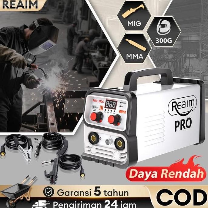 REAIM PRO MESIN LAS INVERTER WELDING MACHINE MIG-300G DAYA RENDAH MURAH LISTRIK TRAFO LAS WELDING IN