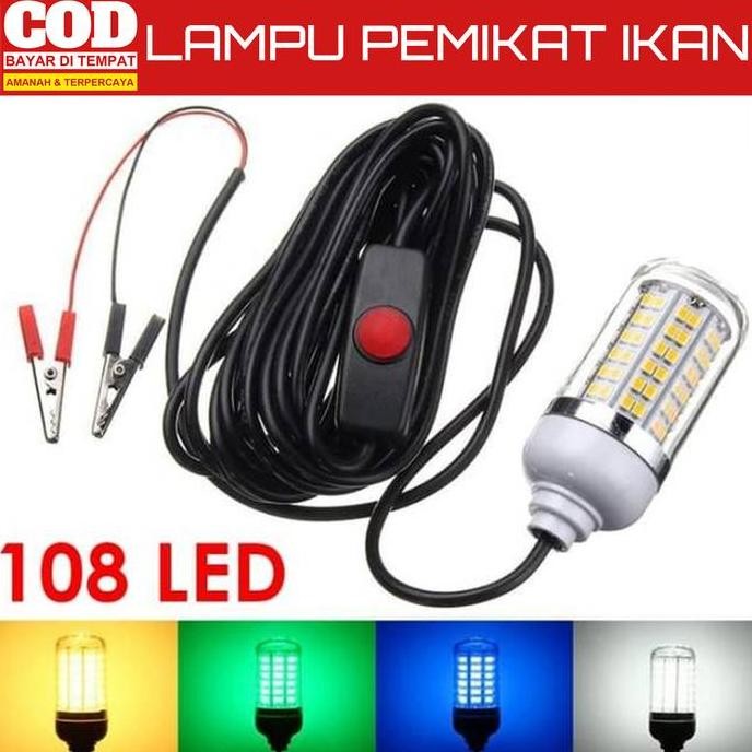 Lampu Celup Pancing Pemanggil Pemikat Ikan LED Fishing Light 12V Alat Umpan CO