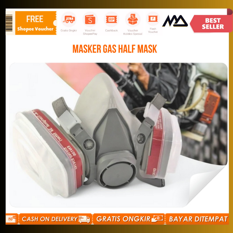 Masker Gas Half Mask / Masker Gas Half Mask Respirator / Masker Gas Pelindung Pernafasan