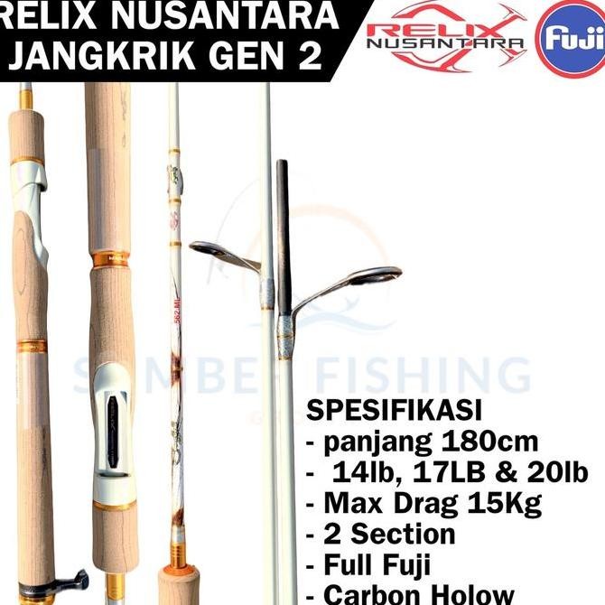RELIX NUSANTARA JANGKRIK GEN2 180cm 14lb, 17Lb & 20lb joran pancing Spinning Original