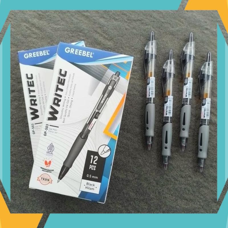 

Bisa COD Pulpen Gel Pen Greebel GP-503 Writec Hitam ( 12 Pcs ) [ Original ] IOL-24