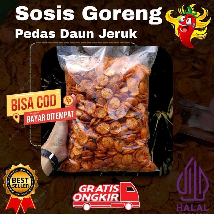 

LS Sosis Goreng Pedas Daun Jeruk 1 Kg Cemilan Viral Khas Purnama Snack.33