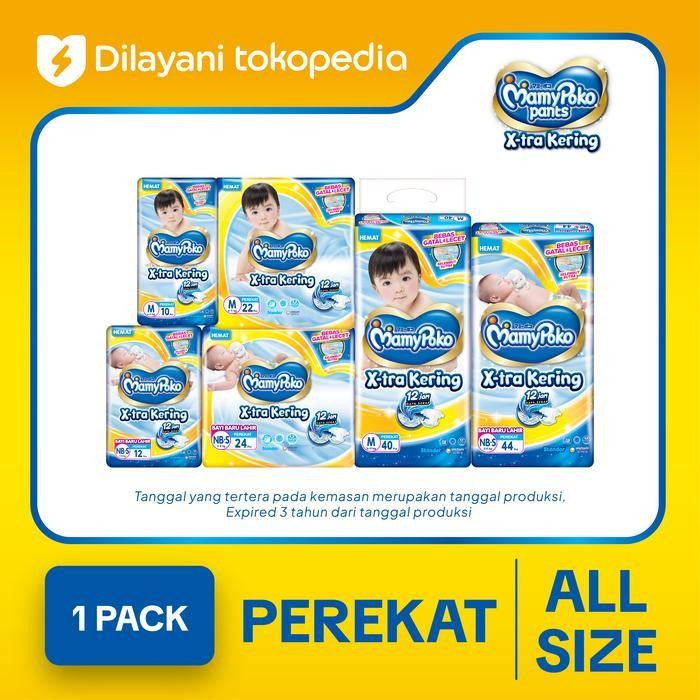 

LS MamyPoko Perekat X-tra Kering - Popok Tape - Popok Perekat Newborn Bayi Baru Lahir