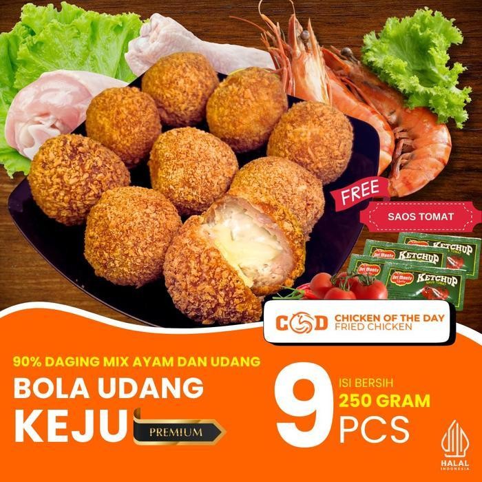 

LS Bola Udang Keju Premium Isi 9 Psc + Saus Tomat by Chicken Of The Day Food Frozen Makanan Daging