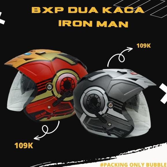 HELM DOUBLE VISOR MOTIF MARVEL IRONMAN HELM DEWASA MURAH