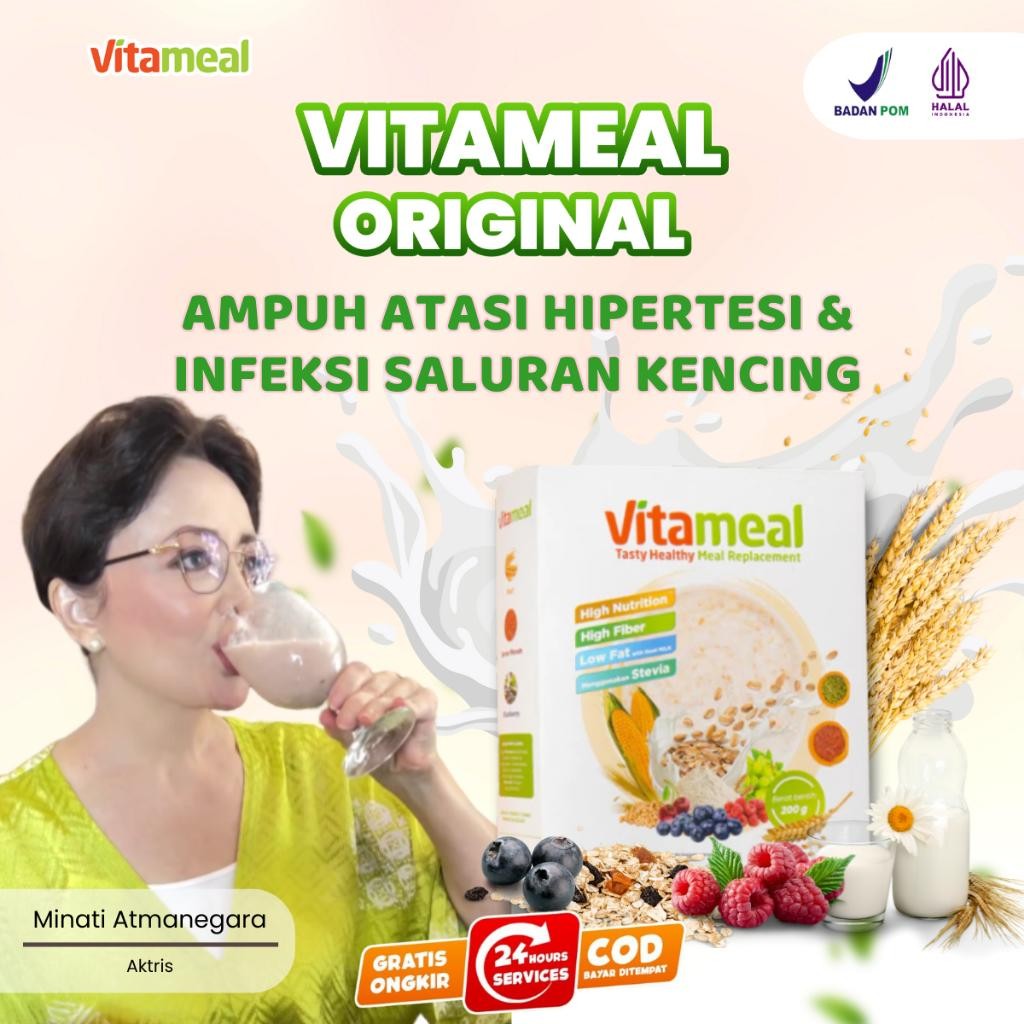 

LS [AMPUH] VITAMEAL Sereal Sehat 3x Ampuh Mengatasi Hipertensi Mencegah Darah Tinggi Dengan Alami Tanpa Efek Samping Meal Replacement Bantu Program Diet Sehat VITAMILK HERBAL
