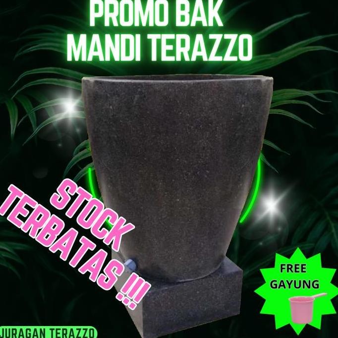 PROMO - BAK KAMAR MANDI TERASO KERAMIK MARMER HITAM MINIMALIS JURAGAN TERAZZO