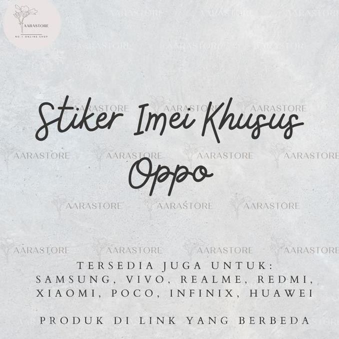 

Db107 >> Stiker Imei Untuk Khusus Oppo (Untuk Di Dus)
