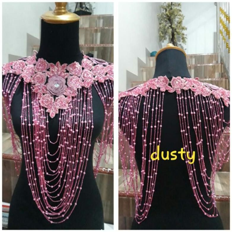 Hot Sale - Hiasan Aksesoris Dada Kebaya Gaun Pengantin Wedding Pesta Pernikahan Motip Rebeca Bordir 