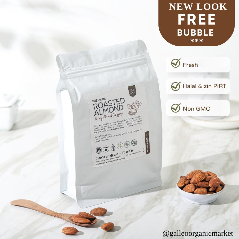 

Kacang Almond Panggang 500 Gr / Roasted Almond Galleo Galleri Organik