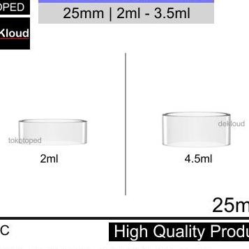 Thc Tauren Max Rdta Replacement Glass Pyrex Kaca Tabung Gelas 25Mm