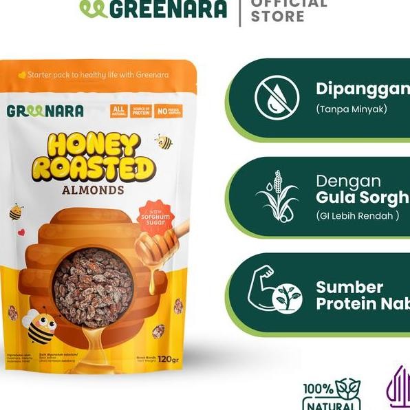 

Greenara Honey Roasted Almonds 120Gr Kacang Almond Madu