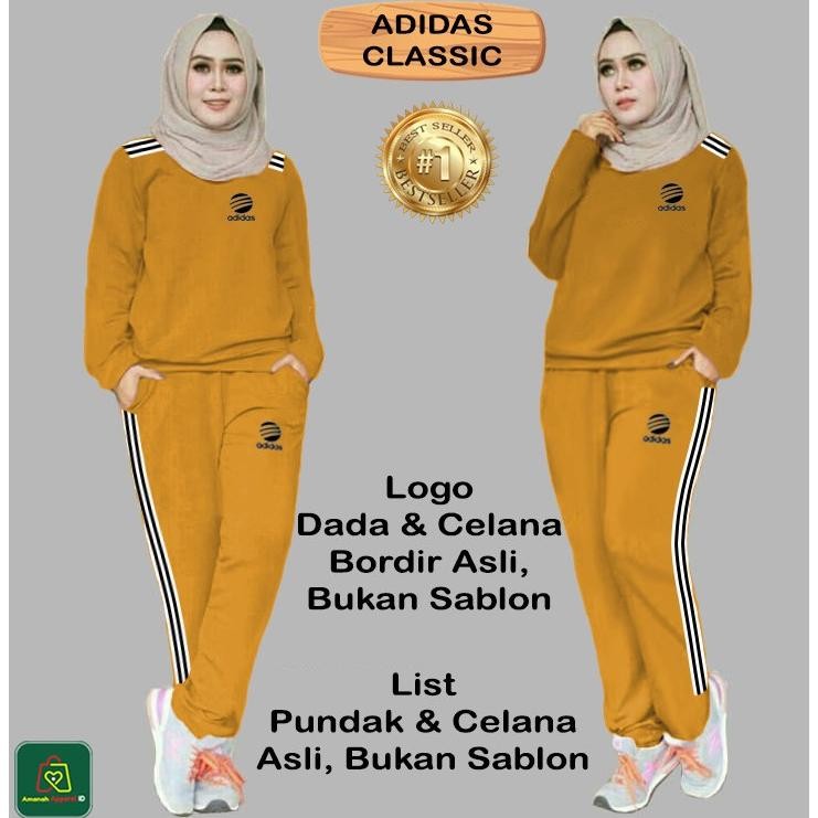 ryu-56 fg-87 Setelan Kaos Olahraga Senam ADDS CLASSIC Babyterry Training Wanita Babyterry Big Size O