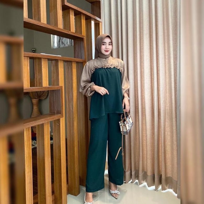 fx-23 WDM-2227 SETELAN SHANIA | ONE SET WANITA KEKINIAN | SETELAN WANITA COMBI TERBARU | SETELAN WAN