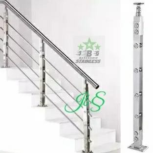 populer] Tiang Ralling Tangga stainless pipa 5/8" inchi 201