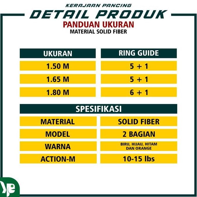 KP - Joran Pancing Masuyo Transparan Fiber Solid Spining Alat