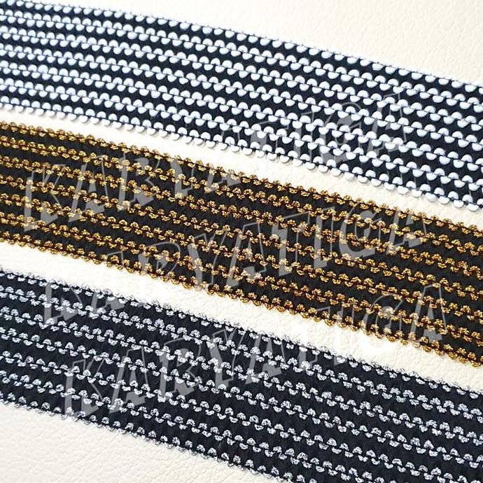 ] Renda Karet Motif Sisik / Renda Elastis Lebar 4,5 cm (15 Yard)