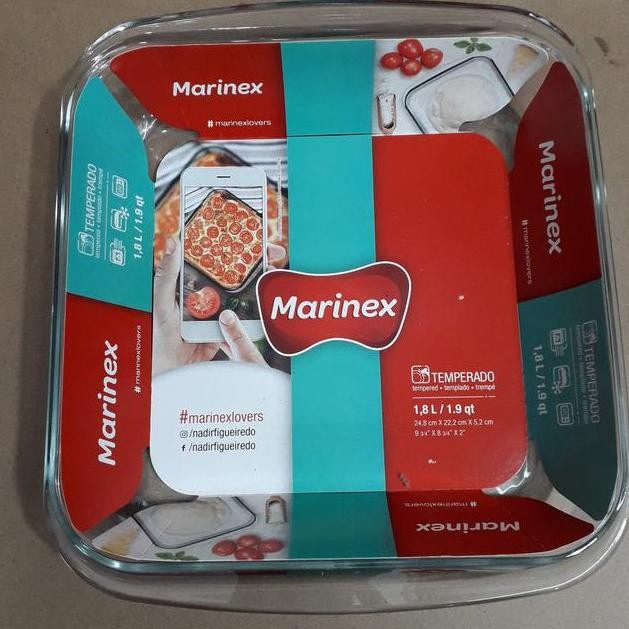 

Loyang Piring Kaca Marinex 22Cm Segi Empat 1.8L Pyrex Pirex Microwave