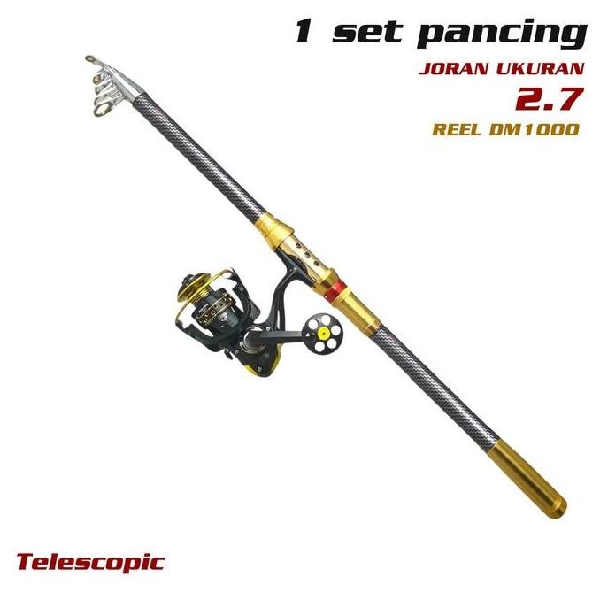 Promo 1 Set Joran Pancing Portable High Carbon Joran Laut Telescopic Antena Tongkat Pancing Ikan Lau