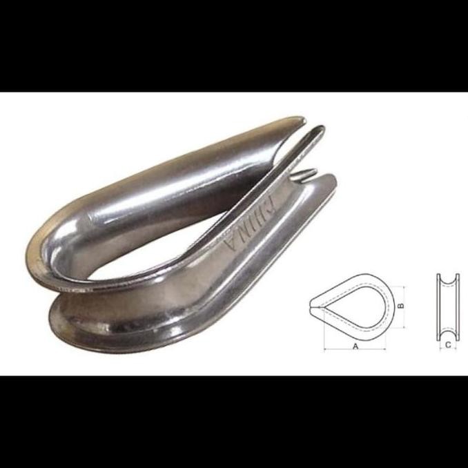 ,,,,,,,] 10MM KAUSEN CAUSEN THIMBLE SLING SELING STAINLESS SS TALI KAWAT BAJA