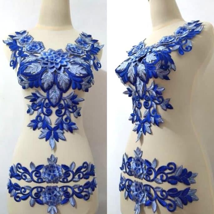 

:<:<:<:<] Renda Bordir Motif Borju Set Biru Benhur