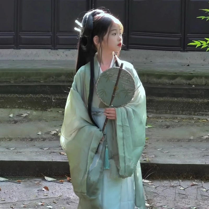 Hanfu gaya Dinasti Song lengan besar pakaian kuno berlapis-lapis setelan Hanfu wanita