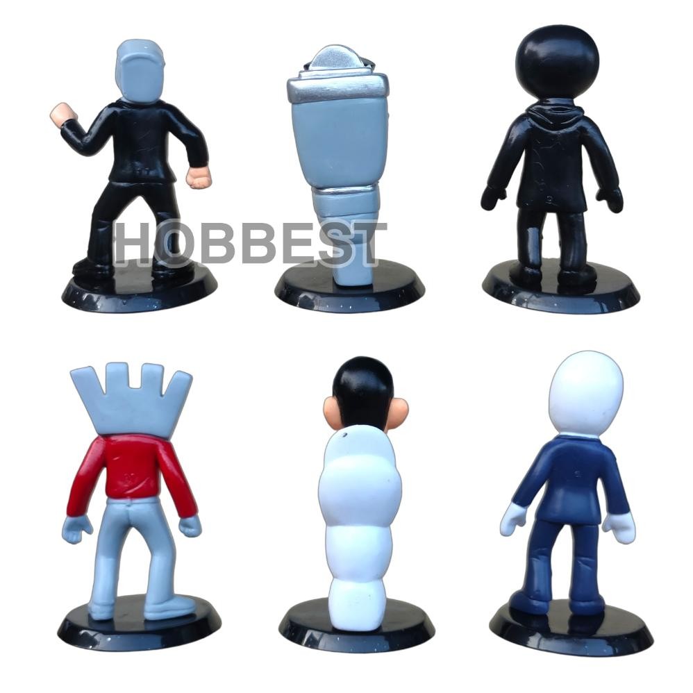 Terlaris Action Figure Skibidi Toilet Set - Miniatur Pajangan Mainan Kepala Radio Tv Man Topper Kue 