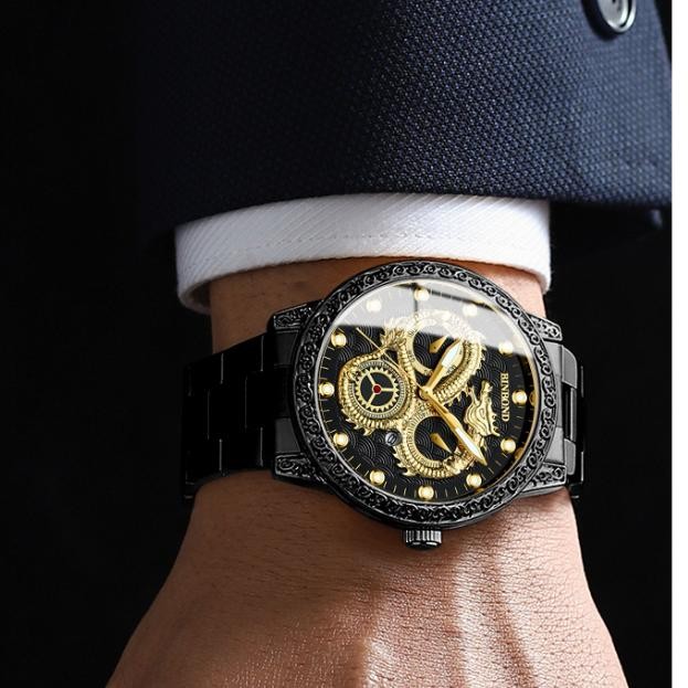 Special Hot Promo Jam Tangan Naga Ukir Binbond Bp-03 Original Desain Elegan Wateresistan & Kalender 