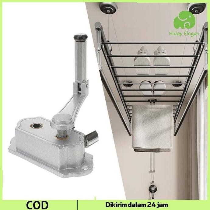 PROMO DISKON - [COD]Jemuran Engkol  Lifting Sparepart Manual Engkol Jemuran Baju Engkolan Jemuran Ha