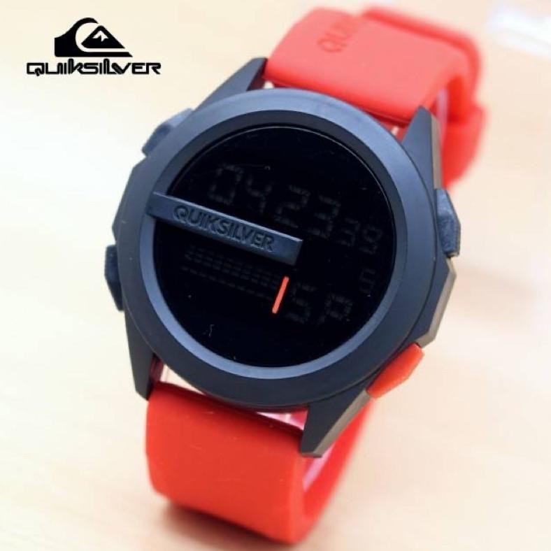 Original Cod Jam Tangan Pria Quiksilver Drone Digital Tahan Air Strap Rubber Waterresist Ugi-113