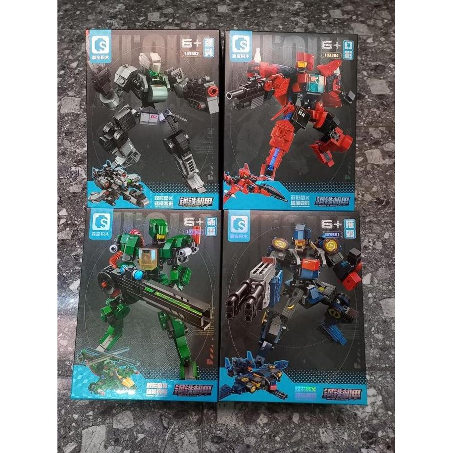 Sembo 103381 - 103384 mecha of steel warrior transformable - block brick robot
