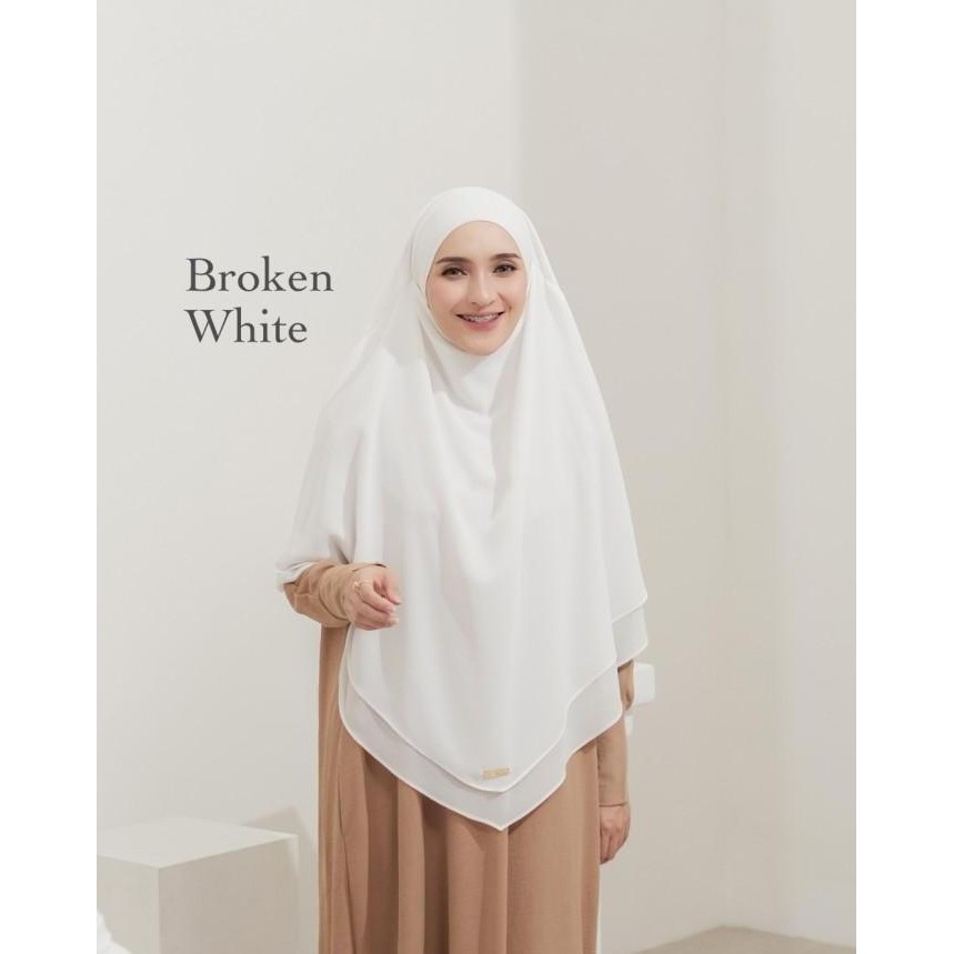 Jilbab Instan Syari Hijab Kerudung Khimar Non Pet Ceruti Polos 2Layer