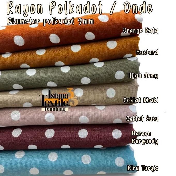 1/2 meter kain Katun Rayon motif polkadot besar #gradeA