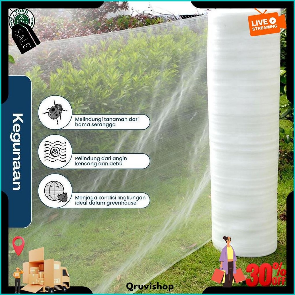 Insect Net Lebar 1 Meter - Jaring Penghalang Serangga Greenhouse - Jaring Kasa Insect Net Siap Kirim